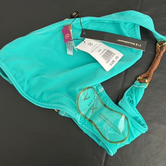 ViX by Paula Hermanny Monaco Detail Full Jade Bikini Bottoms Sz XS - NWT! - Picture 6 of 11